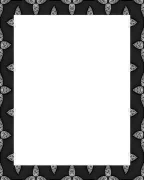 White Frame with Decorated Borders White frame background with decorated d... Foto stock