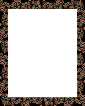 White Frame with Decorated Borders White frame background with decorated d... Foto stock