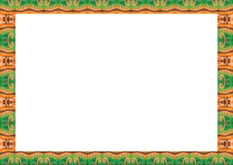 White Frame with Decorated Borders White frame background with decorated d... Foto stock
