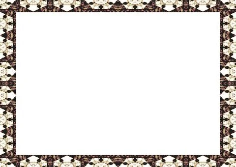 White Frame with Decorated Borders White frame background with decorated d... Stock Photos