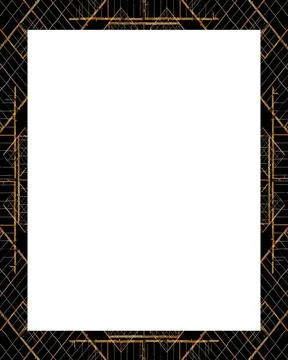 White Frame with Decorated Geometric Borders White frame background with g... Stock Photos