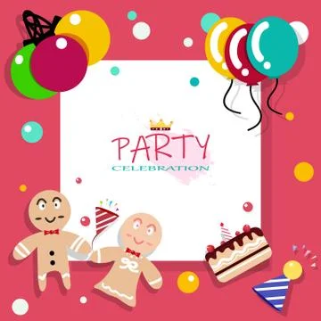 White frame flat design, party, carnival and celebration playful for holiday Stock Illustration