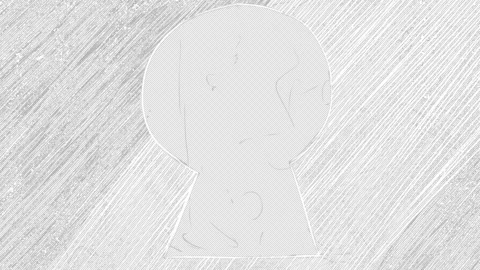 White frame in the form of a door lock on a black screen.  Stock Footage 238361341