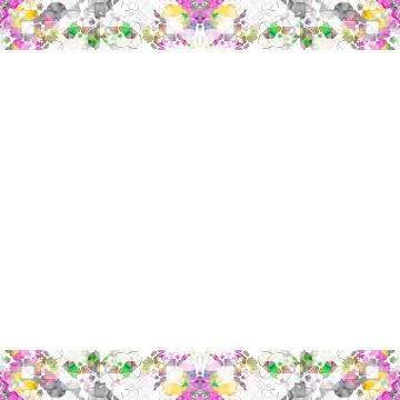 White Frame With Geometric Ornate Borders Illustrazione stock