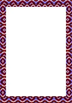White Frame with Geometric Patterned Borders White frame background with d... Foto stock