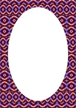 White Frame with Geometric Patterned Rounded Borders Stock Illustration