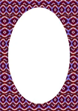 White Frame with Geometric Patterned Rounded Borders White circle frame ba... Foto stock