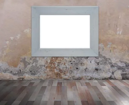 White frame on grunge wall Illustrazione stock