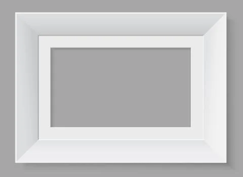 White frame isolated on grey background. Vector illustration. Stock Illustration