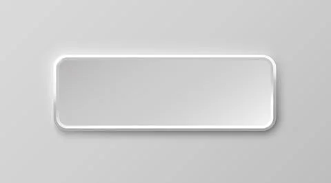 White frame label, event bar button, silver signboard. Vector illustration Stock Illustration