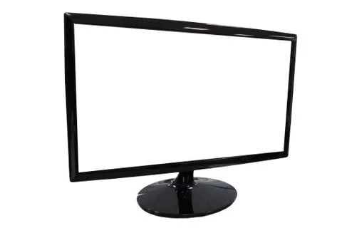 White frame led computer screen. Stock Photos