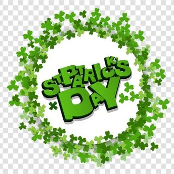 White frame lettering St Patrick Day green clover Illustrazione stock