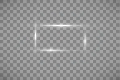 White frame with lights effects. Shining luxury banner vector illustration. Glow Stock Illustration