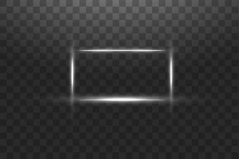 White frame with lights effects. Shining luxury banner vector illustration. Glow Stock Illustration