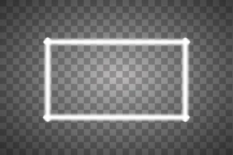 White frame with lights effects. Shining luxury banner vector illustration. Glow Stock Illustration