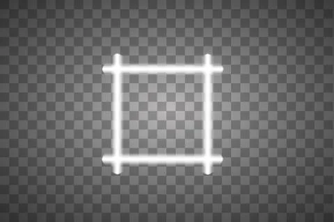 White frame with lights effects. Shining luxury banner vector illustration. Glow Stock Illustration