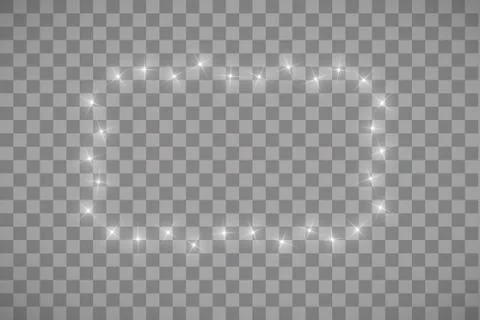 White frame with lights effects,Shining luxury banner vector illustration. Glow Stock Illustration