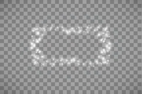 White frame with lights effects,Shining luxury banner vector illustration. Glow Stock Illustration
