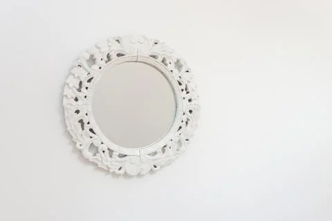 White Frame Mirror Stock Photos