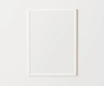 White frame mockup on white wall, 3:4 ratio, 30x40 cm, 18x24". empty poster f Stock Illustration