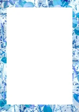 White Frame With Nature Patterned Edges Stock Illustration