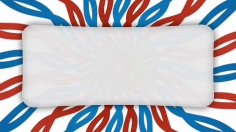 White frame rectangle banner on wavy shapes animation Stock Footage 121569444