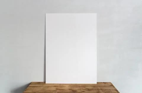 White frame with space for writing on the table. Stock Photos