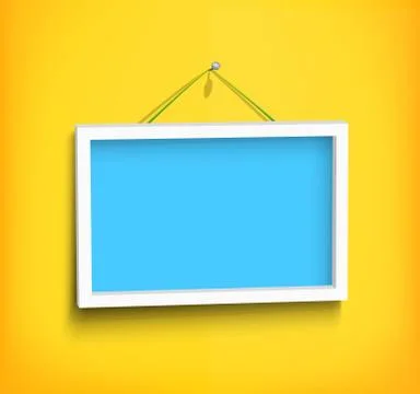 White frame on the wall Illustrazione stock
