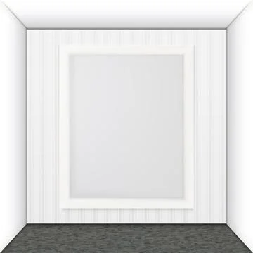 White frame on the wall. vector background. Stock Illustration
