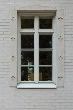 White framed window. Stock Photos