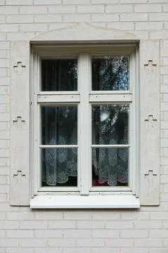 White framed window. Stock Photos