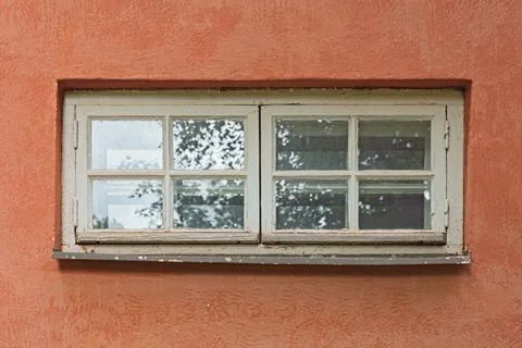 White framed window. Foto stock