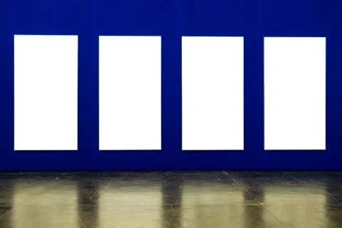 White frames on a blue background Stock Photos