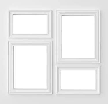 White frames for photo on white wall with copy-space Stock Illustration