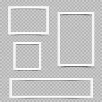 White frames set shadow transparent Stock Illustration