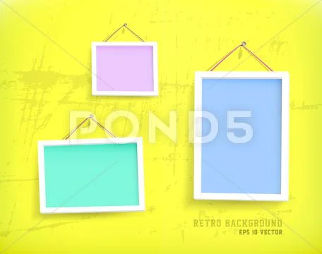 White frames on the wall Stock Illustration