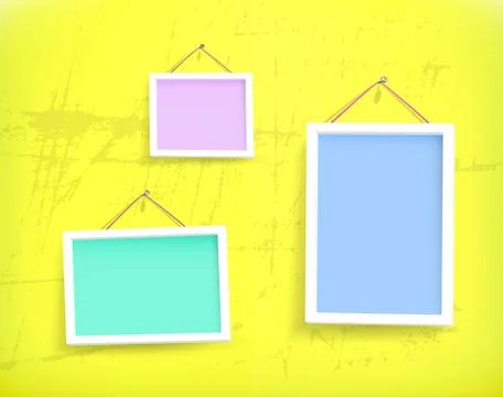 White frames on the wall Stockillustratie