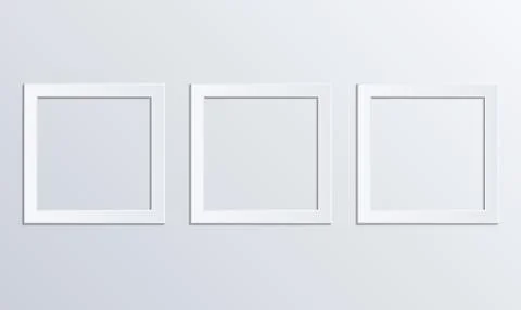 White frames on white background. White paper cut background Stock Illustration