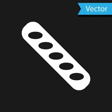 White French baguette bread icon isolated on black background. Vector Illustrazione stock