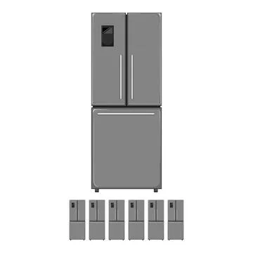White fridge refrigerator cartoon vector graphic Stock Illustration
