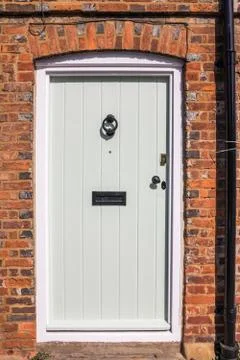 White front door Stock-Fotos