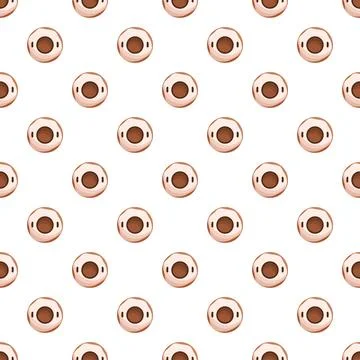 White frosted donuts repeating pattern on white background 스톡 일러스트