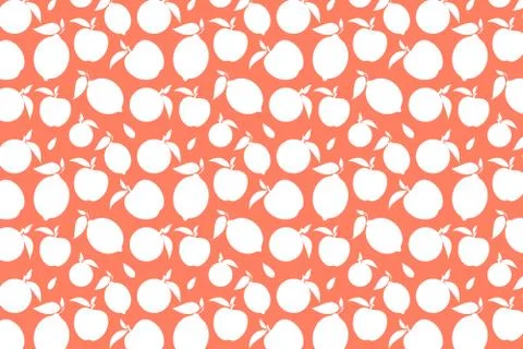 White fruit shape pattern on a pink background Stock Illustration