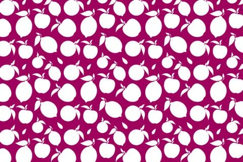 White fruit shape pattern on a violet background Stock Illustration