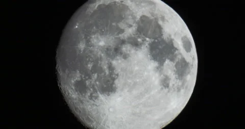 White full moon on black background for copy space Stock Footage 152419357