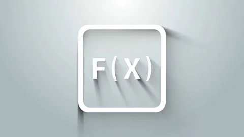 White Function mathematical symbol icon isolated on grey background. 4K Video 스톡 동영상 145862658