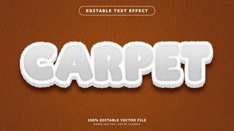 White Fur Vector Editable Text Effect Template Stockillustratie