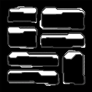 White futuristic HUD, UI elements. Sci-fi user interface text boxes, callouts 스톡 일러스트