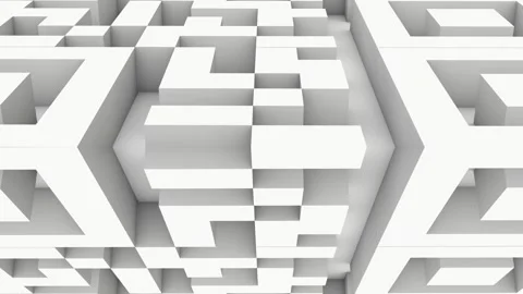 White futuristic maze with reflection. Mirror effect. Stock Footage 310563824