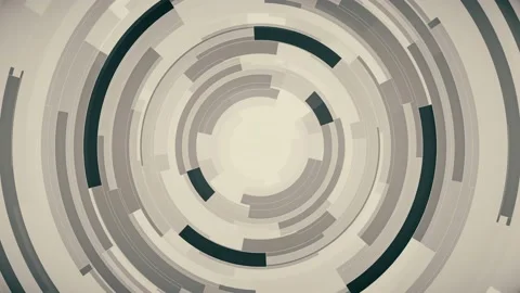 White futuristic rotating circular shape interface. 4k technology background Stock Footage 221375878